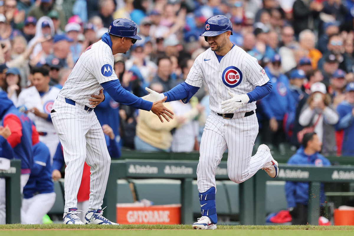 CHICAGO, ILLINOIS - MAY 07: Michael Conforto #20 of the Chicago Cubs rounds the bases after hitting a home run off Rhett Lowder #25 of the Cincinnati Reds (not pictured) during the second inning at Wrigley Field on May 07, 2026 in Chicago, Illinois. Michael Reaves/Getty Images/AFP (Photo by Michael Reaves / GETTY IMAGES NORTH AMERICA / Getty Images via AFP)