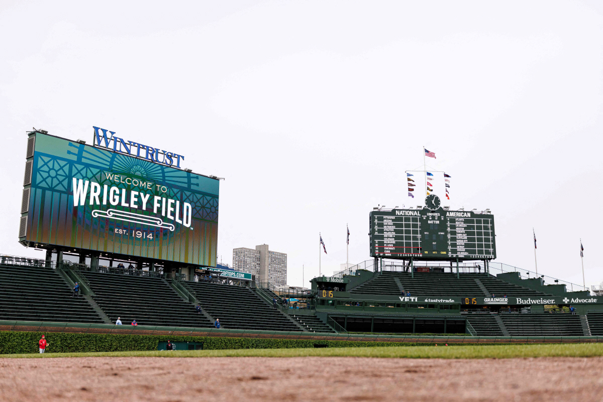 CHICAGO, ILLINOIS - MAY 05: Wrigley Field is shown before a game between the Cincinnati Reds and the Chicago Cubs on May 05, 2026 in Chicago, Illinois. Griffin Quinn/Getty Images/AFP (Photo by Griffin Quinn / GETTY IMAGES NORTH AMERICA / Getty Images via AFP)