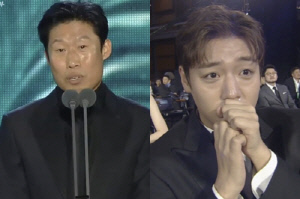 유해진 대상에 박지훈 눈물.."눈빛 덕분 몰입, 고맙다" 후배 향한 진심 (백상예술대상)