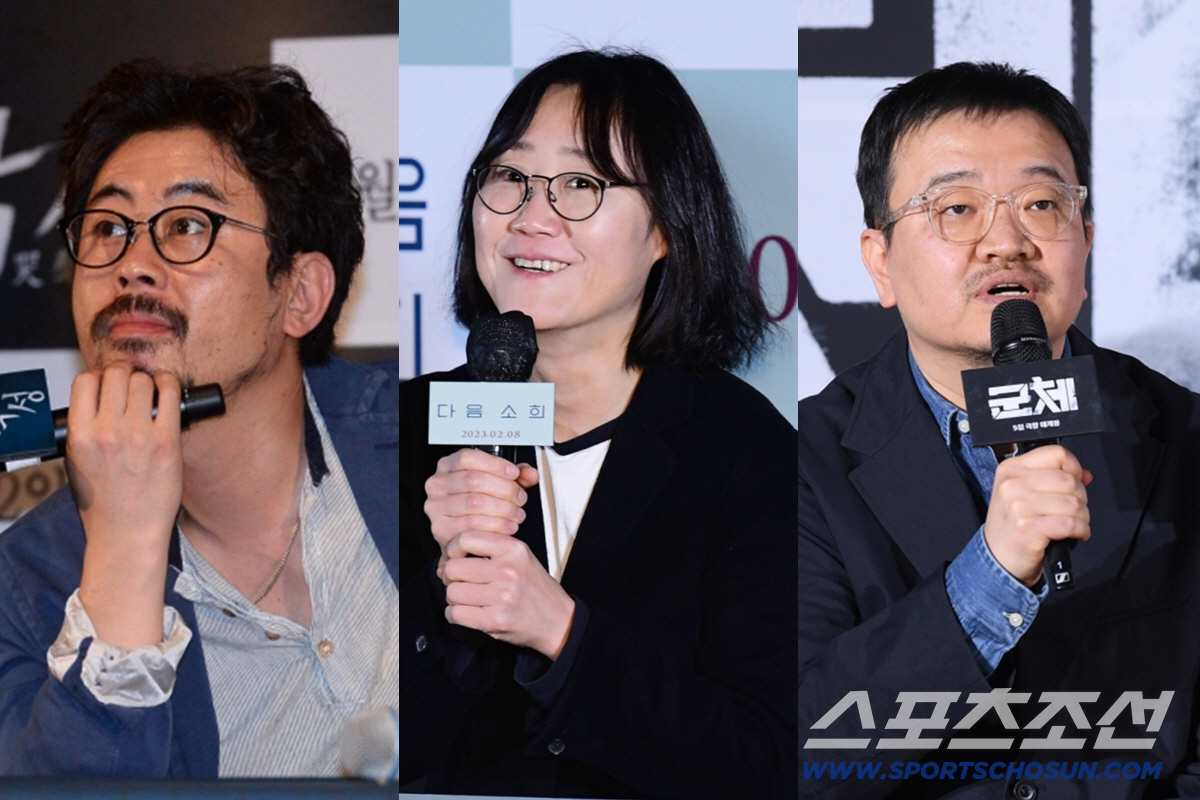 나홍진 감독, 정주리 감독, 연상호 감독(왼쪽부터). 스포츠조선DB