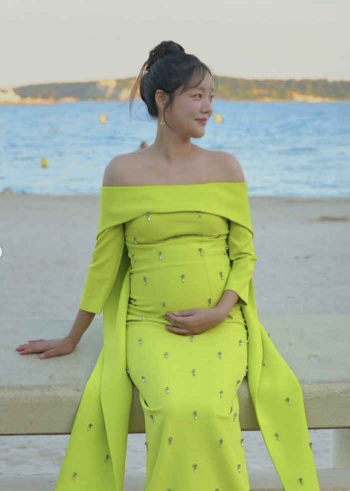 '김기리♥' 문지인, 입덧 지옥에도 우아한 드레스 자태…칸 빛낸 D라인