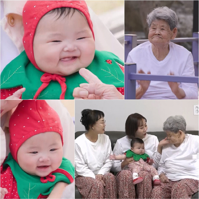 '손민수♥임라라' 강단둥이남매, 96세 외증조 할머니 만났다…보기만 해도 흐뭇('슈돌')