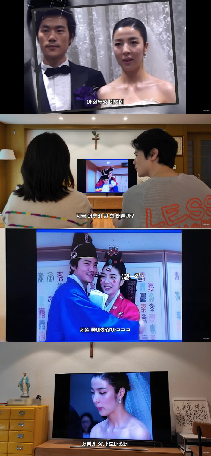 김강우♥한혜진 친언니, 미공개 결혼식 영상..역대급 신부 비주얼 "10kg밖에 안 늘었어"
