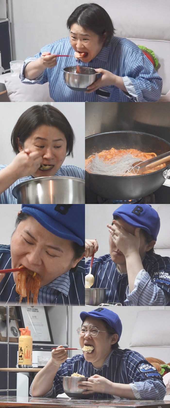 "아프니까 먹는다"…김신영, 감기도 때려잡는 퍼스널 컬러 '양푼美' 과시('나혼산')