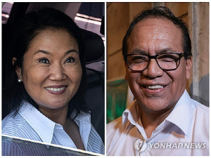 우파 후지모리, 페루 대선서 좌파 산체스와 맞붙는다