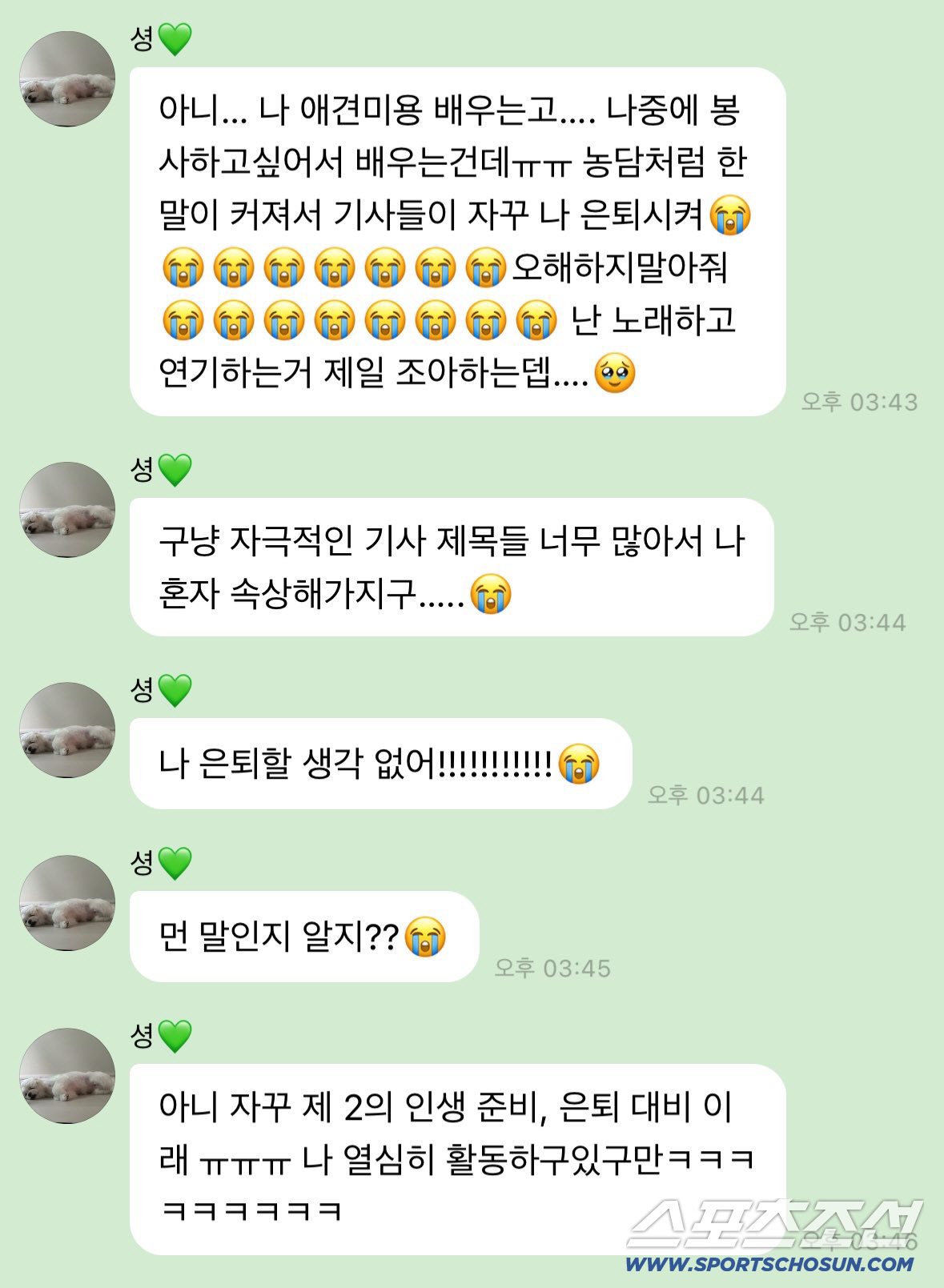 '크러쉬♥' 조이, 연예계 은퇴설에 입열었다 "애견 미용사 준비? 봉사하려고"