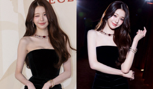가슴골 사라진 장원영…현장 포토콜 vs 브랜드 제공컷 차이 확연하네