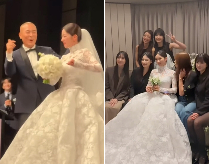윤보미♥라도 결혼식 현장..에이핑크 탈퇴 멤버 참석→축가 도중 '눈물'