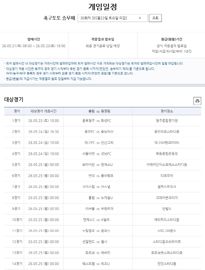 스포츠토토, 축구토토 승무패 29회차 1등 ‘미적중’…약 9억 9000만원 30회차로 이월