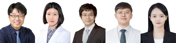 (왼쪽부터) GIST 의생명공학과 박한수 교수(교신저자), 서울대학교병원 산부인과 이마리아 교수(교신저자),GIST 의생명공학과 민경찬 박사(공동 제1저자, 중앙대학교 의과대학 비뇨의학교실 조교수·중앙대학교 비뇨의학과 조교수), 서울대학교병원 산부인과 김세익 교수(공동 제1저자),GIST 의생명공학과 이민지 박사과정생(공동 제1저자)