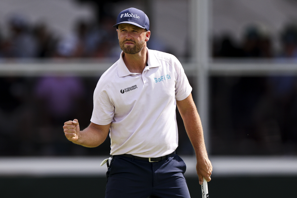 MCKINNEY, TEXAS - MAY 24: Wyndham Clark of the United States reacts after making a birdie on the 17th hole green during the final round of THE CJ CUP Byron Nelson 2026 at TPC Craig Ranch on May 24, 2026 in McKinney, Texas. (Photo by Mike Mulholland/Getty Images)Getty Images for The CJ Cup