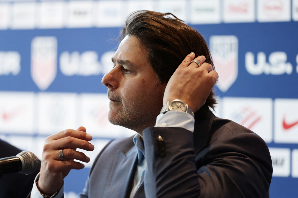 NEW YORK, NEW YORK - MAY 26: Mauricio Pochettino, Head Coach of United States, speaks to the media during the United States World Cup roster reveal on May 26, 2026 in New York City. Adam Hunger/Getty Images/AFP (Photo by Adam Hunger / GETTY IMAGES NORTH AMERICA / Getty Images via AFP)