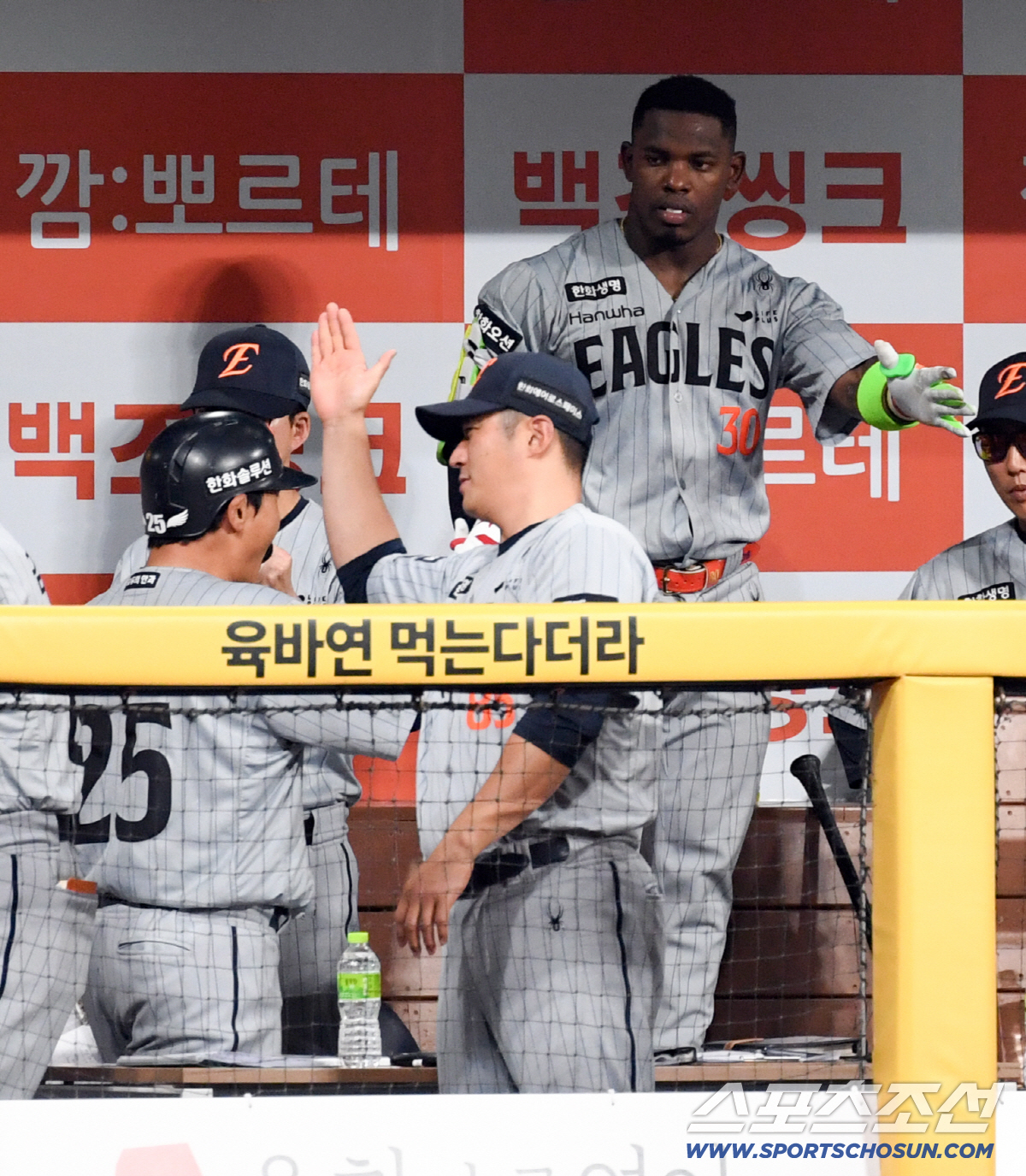 14일 서울 고척스카이돔에서 열린 키움과 한화의 경기. 5회초 한화 김태연이 솔로포를 날린 뒤 환호하고 있다. 고척=박재만 기자 pjm@sportschosun.com/2026.05.14/