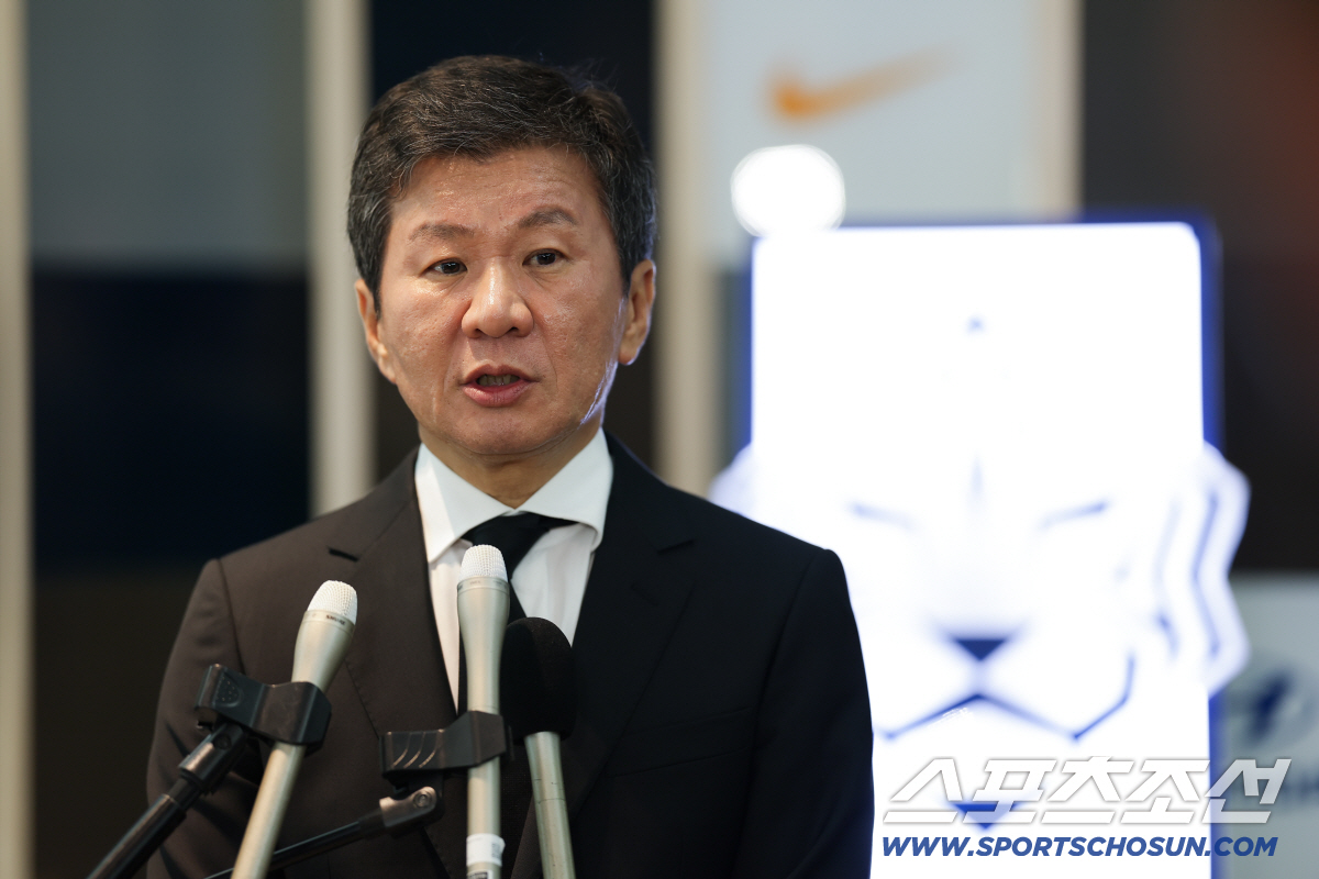 축구회관/ 고 박종환 감독 대한축구협회 주관 영결식/ 대한축구협회 정몽규 회장/ 인터뷰/ 사진 정재훈