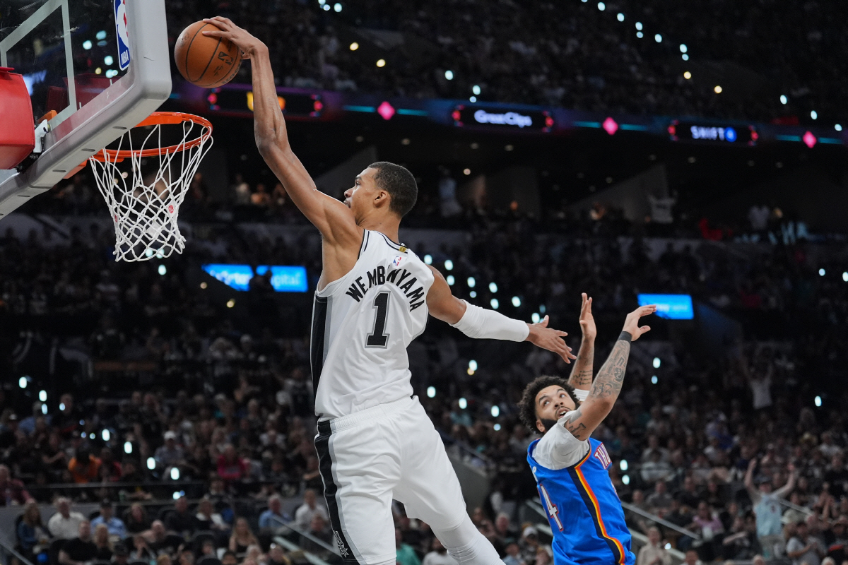 '결국 웸반아먀에 달렸다!' 샌안토니오 vs 뉴욕 NBA 파이널 4일 개막. 美 매체 '웸비 페인트존 공격 비중. 파이널 승패 핵심'