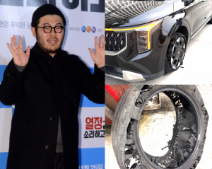 김기방, 마모된 타이어에 도로위 펑크 사고.."정말 큰일 날 뻔, 차 관리는 미리미리"