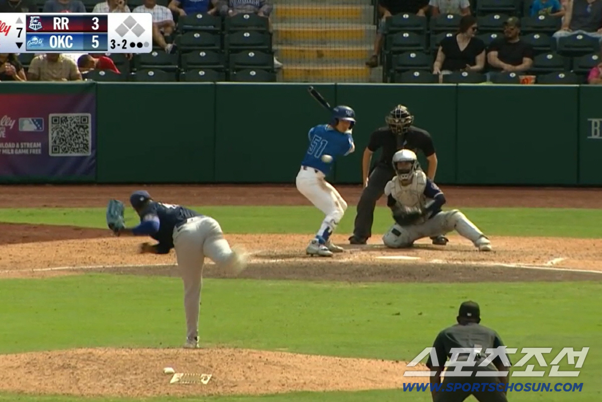 오클라호마시티 김혜성이 7회말 2타점 안타를 치고 있다. Milb.com 화면 캡쳐