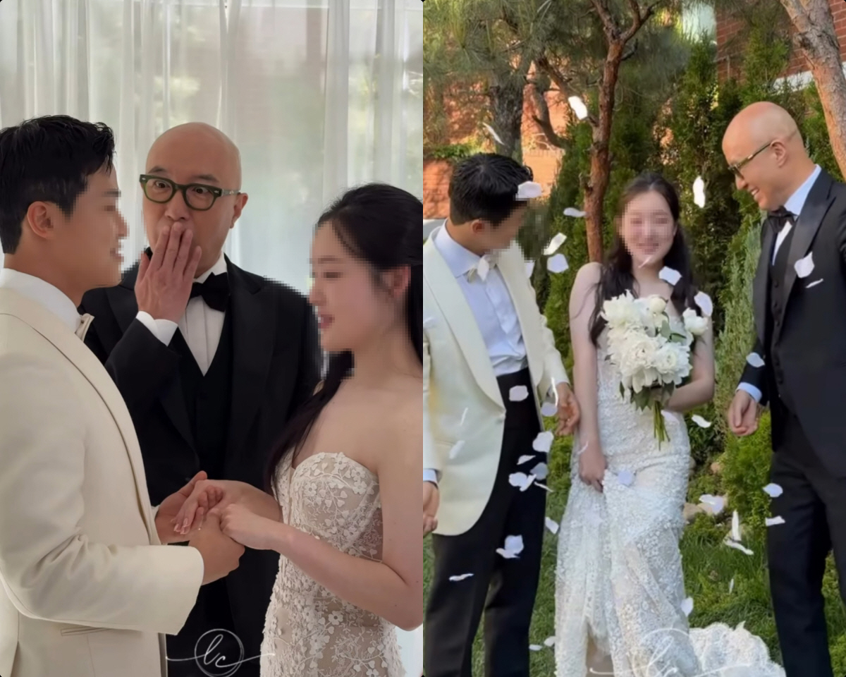 홍석천, '입양' 딸과 웨딩화보..♥예비사위엔 뽀뽀 쪽 '유쾌'