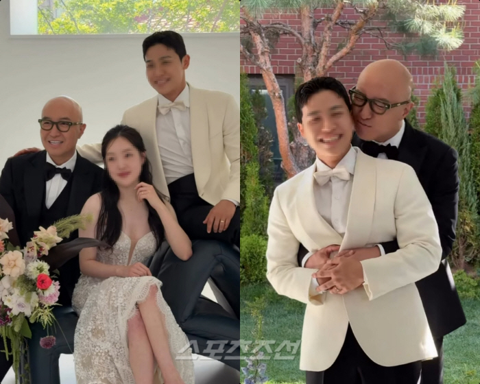 홍석천, '입양' 딸과 웨딩화보..♥예비사위엔 뽀뽀 쪽 '유쾌'