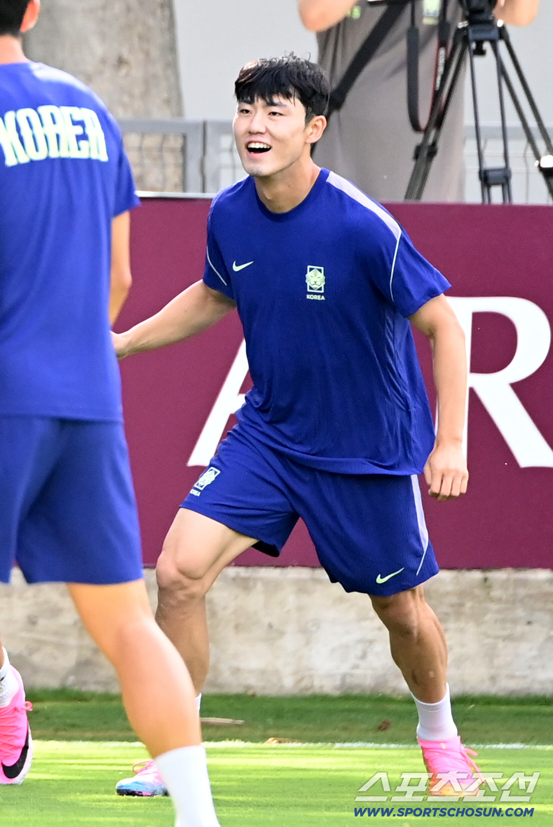11일(한국시각) 멕시코 과달라하라 인근 사포판 월드컵대표팀 베이스캠프 훈련장 치바스 베르데 바예에서 진행된 대한민국 월드컵 대표팀의 공식 훈련. 패스게임을 펼치는 이기혁의 모습. 사포판(멕시코)=허상욱 기자 wook@sportschosun.com/2026.06.11/