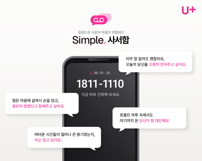 LG유플러스, 음성 메시지 기반 맞춤형 응원 '심플 사서함' 공개