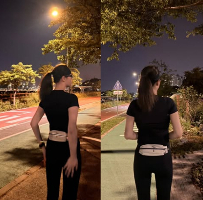 '체중 증가' 걱정샀던 정연, '얼굴 반쪽 '됐다...러닝복 입고 한밤중 질주