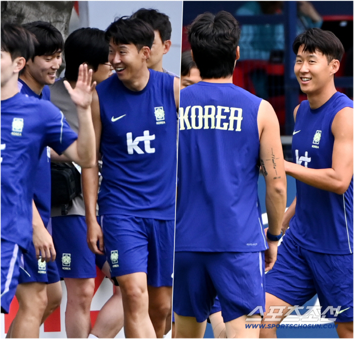 '이젠 다치지마' 손흥민, 돌아온 배준호·김태현 챙기며 달달한 눈빛[사포판 현장]