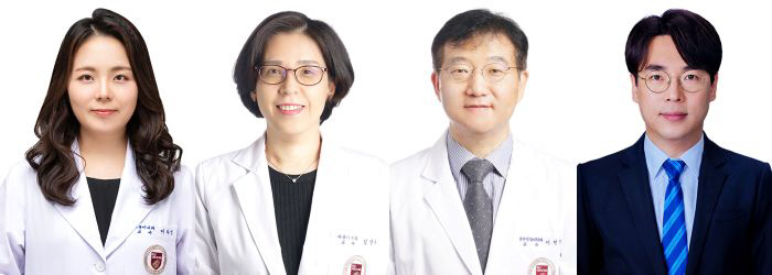 (왼쪽부터)고려대 안산병원 내분비내과 이다영 교수와 김난희 교수, 고려대 안암병원 정신건강의학과 이헌정 교수, 선문대학교 컴퓨터공학과 이정빈 교수