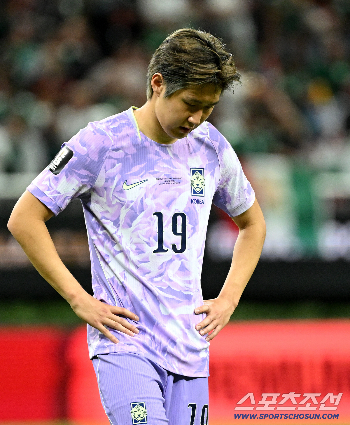 19일(한국시각) 멕시코 과달라하라 사포판의 에스타디오 과달라하라에서 열린 2026 북중미월드컵 대한민국과 멕시코의 경기. 멕시코에 0-1 패배한 축구대표팀 이강인. 사포판(멕시코)=허상욱 기자 wook@sportschosun.com/2026.06.19/