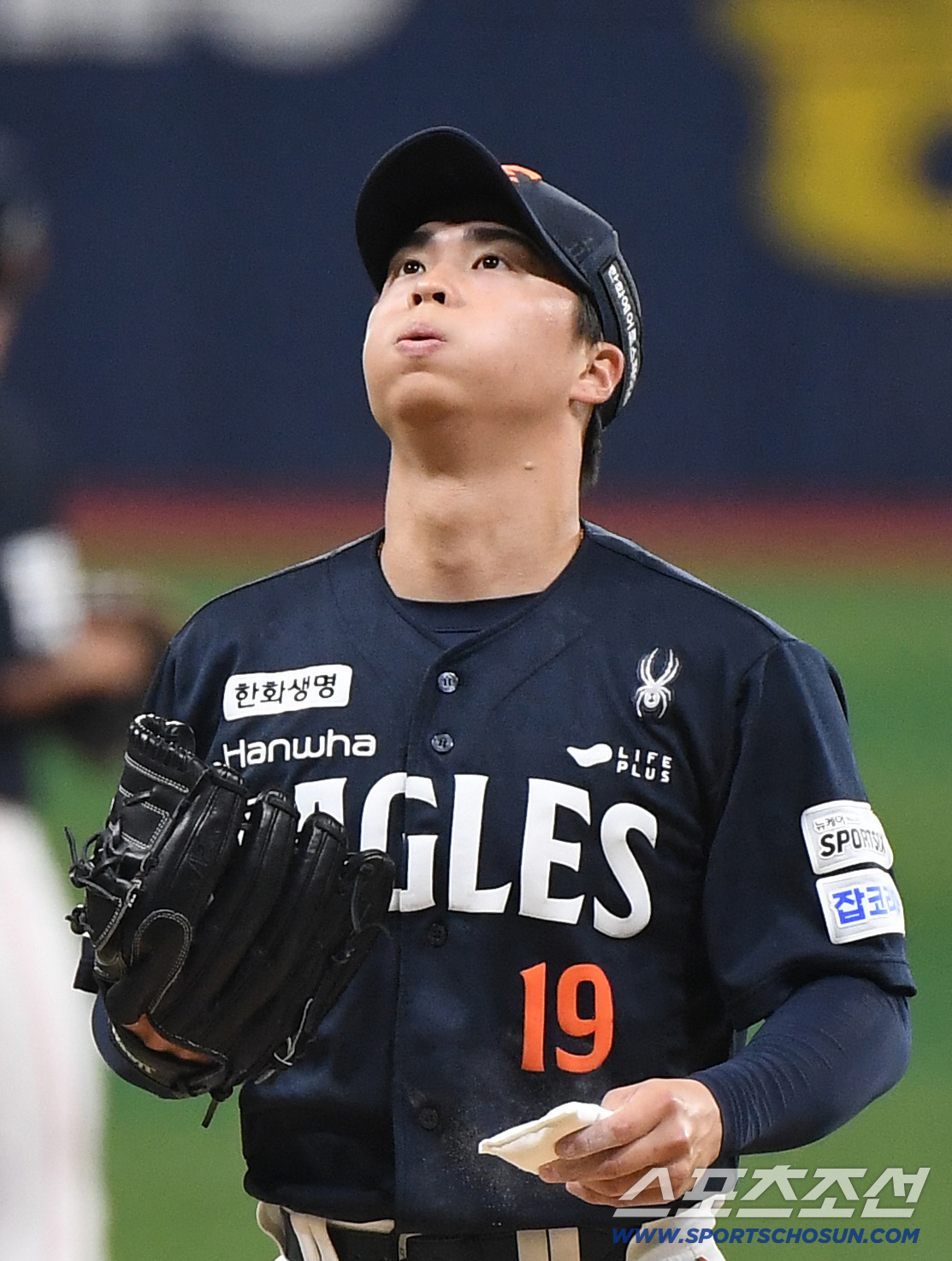 14일 서울 고척스카이돔에서 열린 한화 이글스와 키움 히어로즈의 경기. 선발투수로 등판한 왕옌청이 심호흡하고 있다. 고척=정재근 기자 cjg@sportschosun.com/2026.6.14/