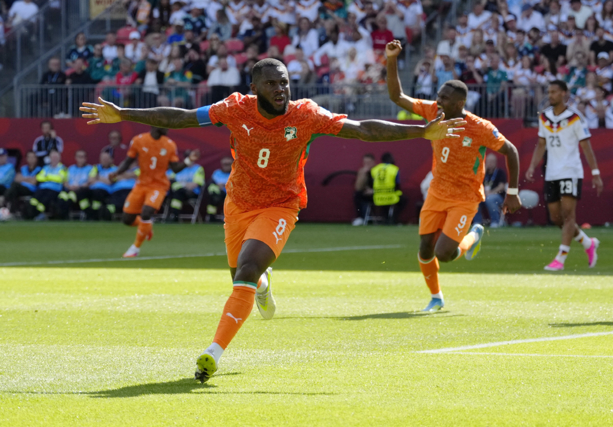 '홍명보호에 4-0' 코트디부아르 미친 스피드X극강의 폼, 독일 상대 선제골! 전반 1-0 앞섰다[북중미월드컵 E조 2차전]