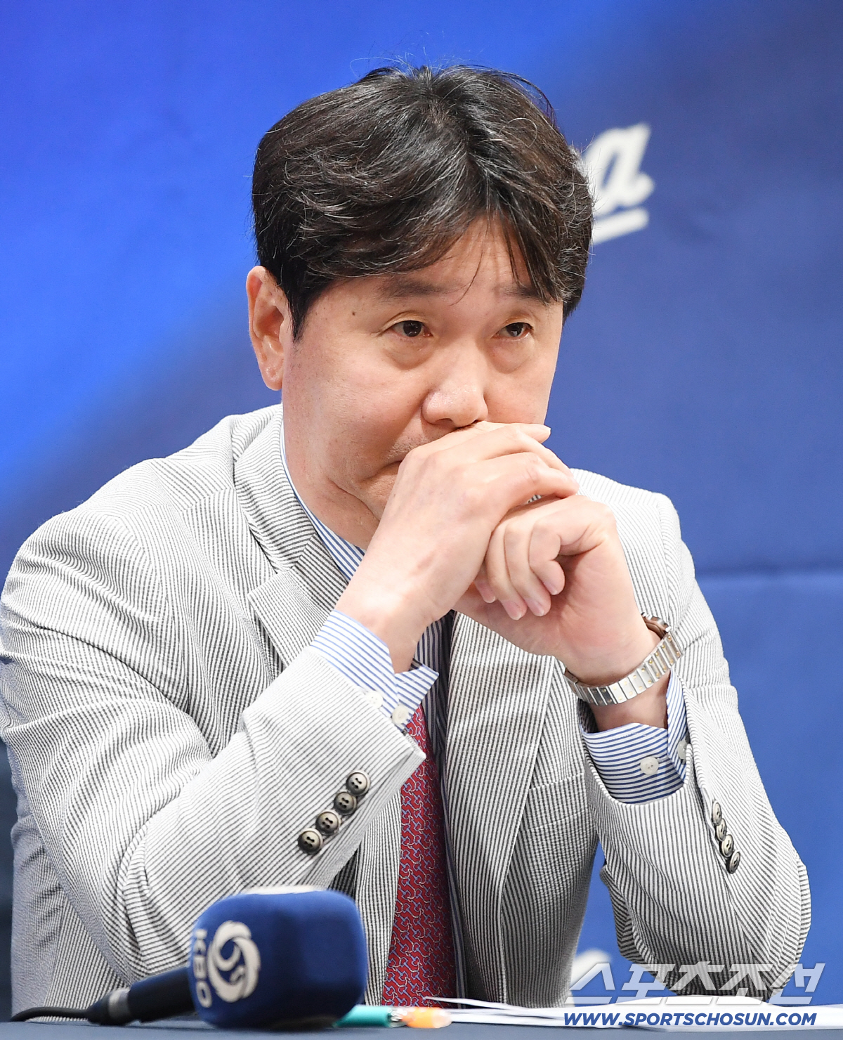 2026 아시안게임 야구대표팀 명단 발표 기자회견이 11일 오후 서울 중구 한국프레스센터에서 열렸다. 류지현 감독이 질문을 듣고 있다. 정재근 기자 cjg@sportschosun.com/2026.6.11/