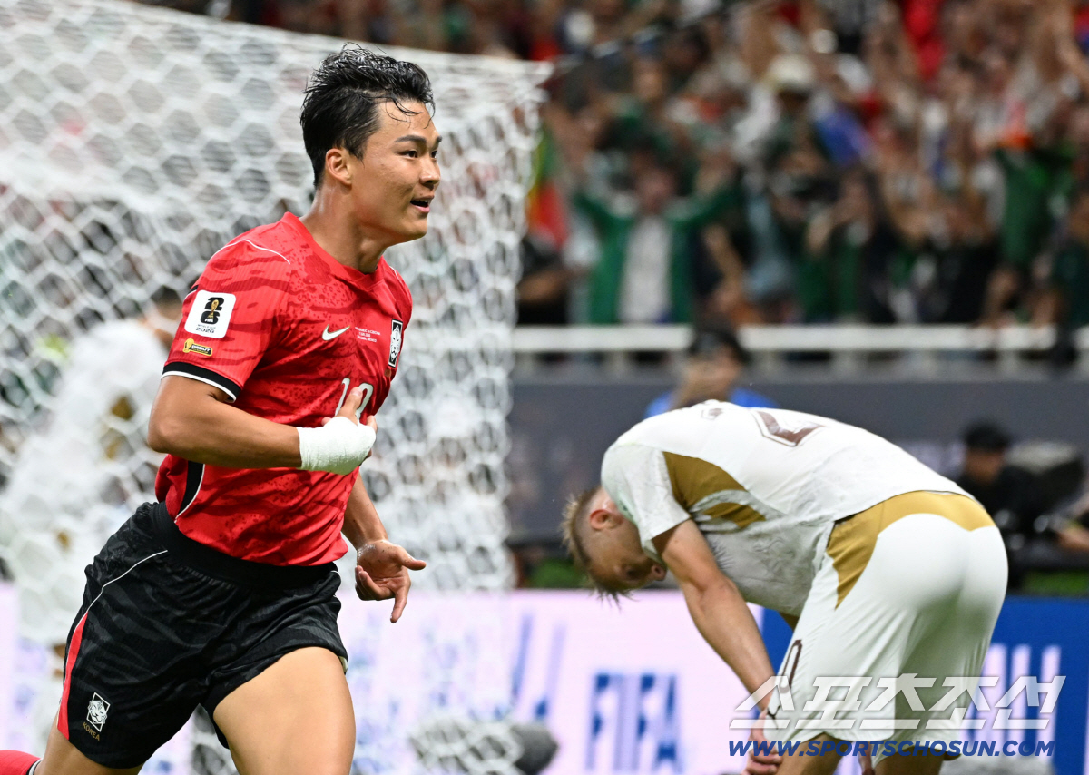 12일(한국시각) 멕시코 과달라하라 사포판의 에스타디오 과달라하라에서 열린 2026 북중미월드컵 대한민국과 체코의 경기. 결승골을 넣은 오현규가 환호하고 있다. 사포판(멕시코)=허상욱 기자 wook@sportschosun.com/2026.06.12/
