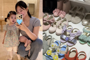 '박수홍♥' 김다예, 1세 딸 '800만원 신발' 자랑하더니.."귀한 슈즈 가득" 또 인증