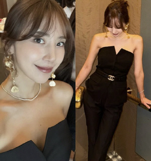 '박준형♥' 승무원 아내, 샤넬 벨트로 완성한 '고급진 올블랙룩'