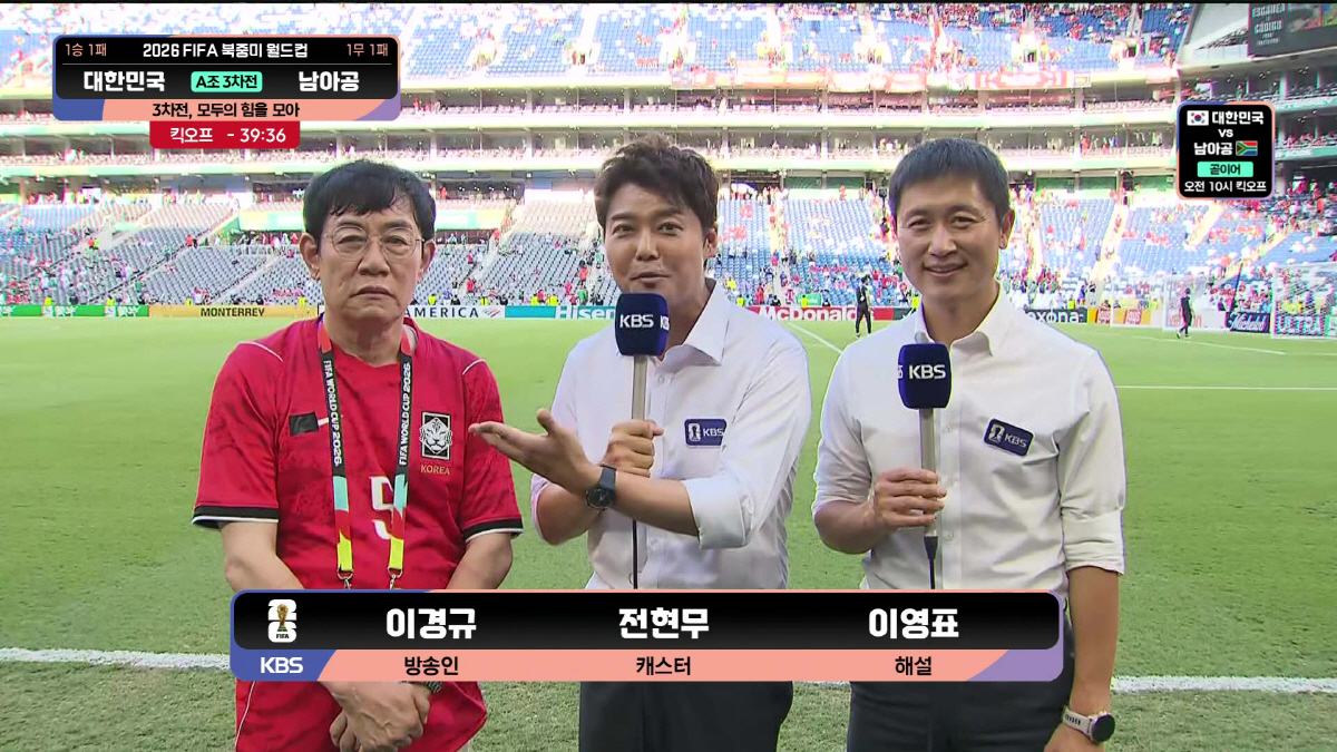 전현무, '축구중계 데뷔전'서 이영표 격분에 당황…남아공전 '충격 패'에 책상 '쾅'