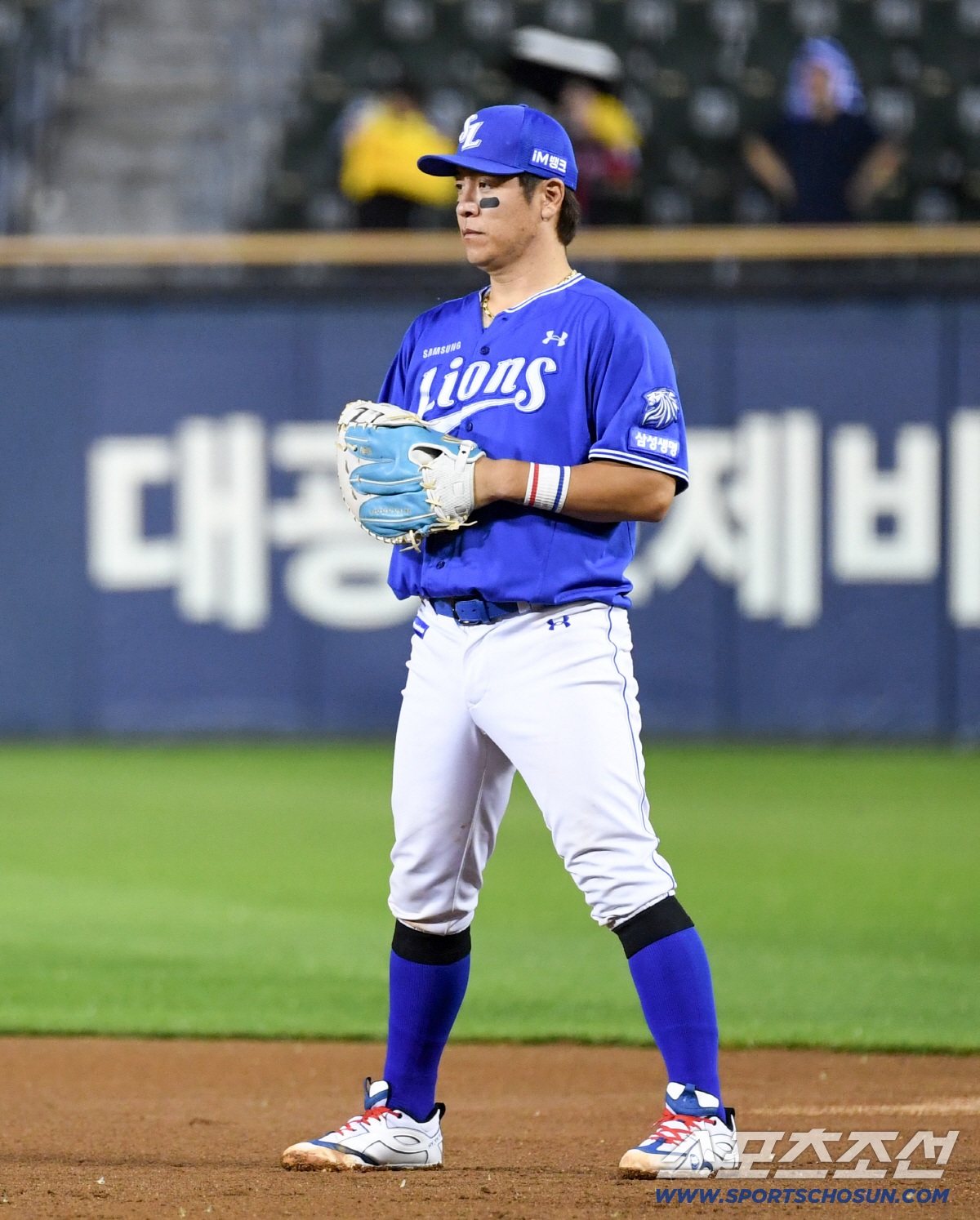 25일 잠실구장에서 열린 LG와 삼성의 경기. 삼성 강민호가 1루 수비를 하고 있다. 잠실=박재만 기자 pjm@sportschosun.com/2026.06.25/