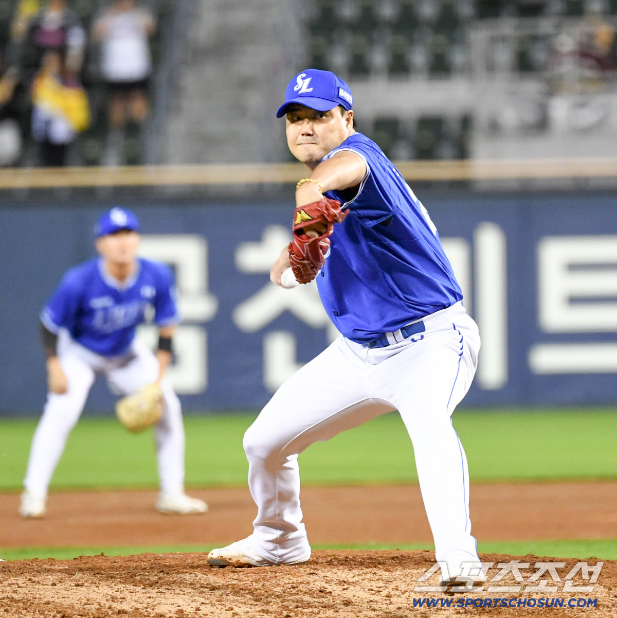 25일 잠실구장에서 열린 LG와 삼성의 경기. 삼성 김태훈이 역투하고 있다. 잠실=박재만 기자 pjm@sportschosun.com/2026.06.25/