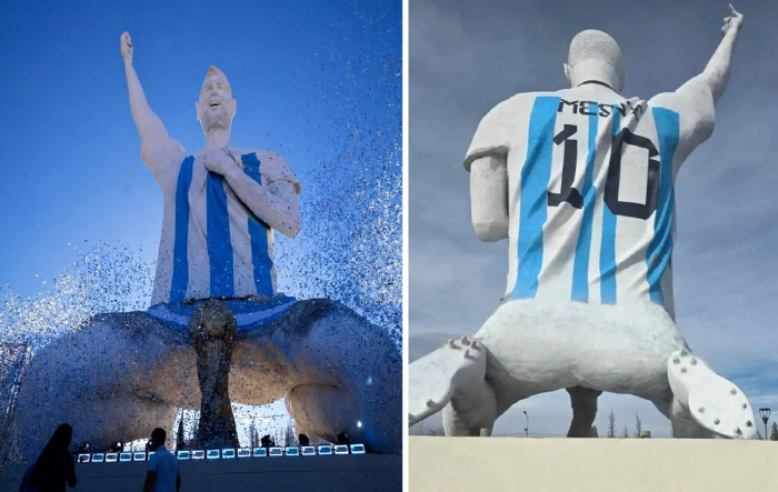 'It’s a little awkward from behind' ... controversy over the world’s largest Messi statue