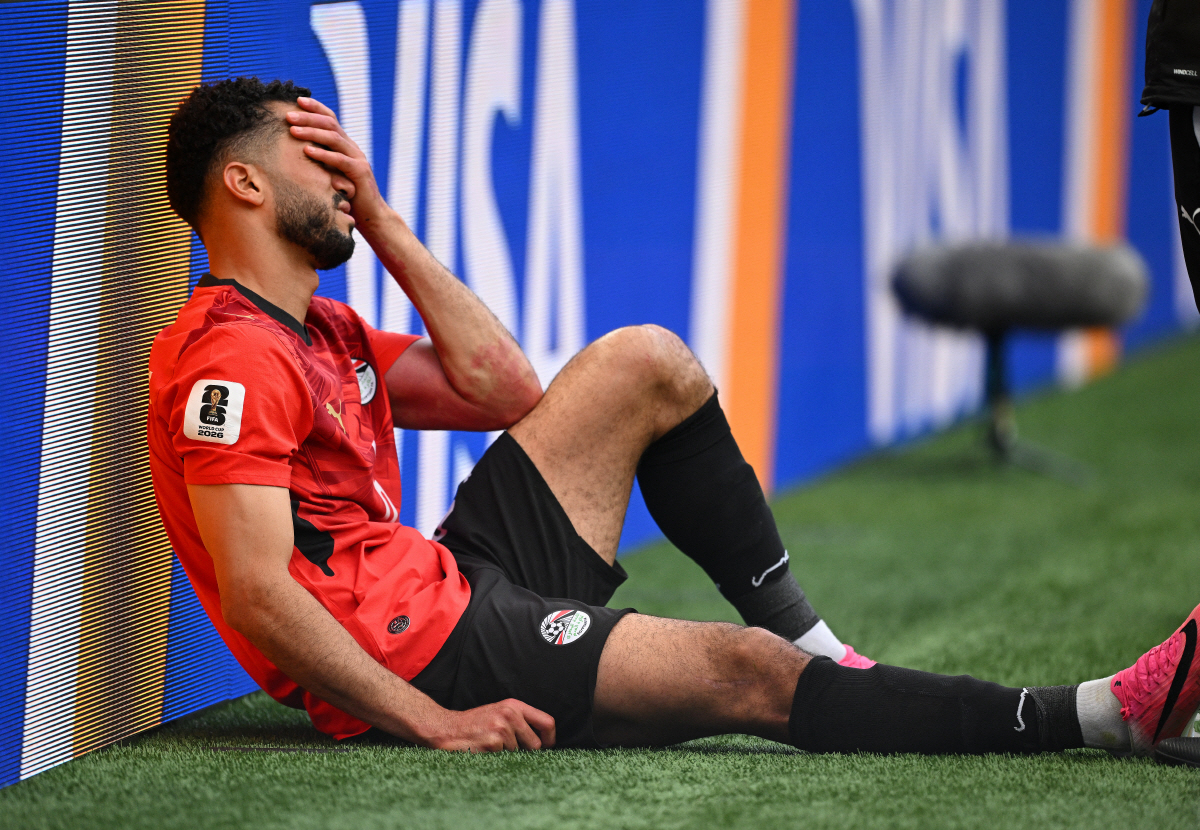 Soccer Football - FIFA World Cup 2026 - Group G - Egypt v Iran - Seattle Stadium, Seattle, Washington, U.S. - June 26, 2026 Egypt's Mohamed Abdelmoniem looks dejected after sustaining an injury IMAGN IMAGES via Reuters/Troy Wayrynen
