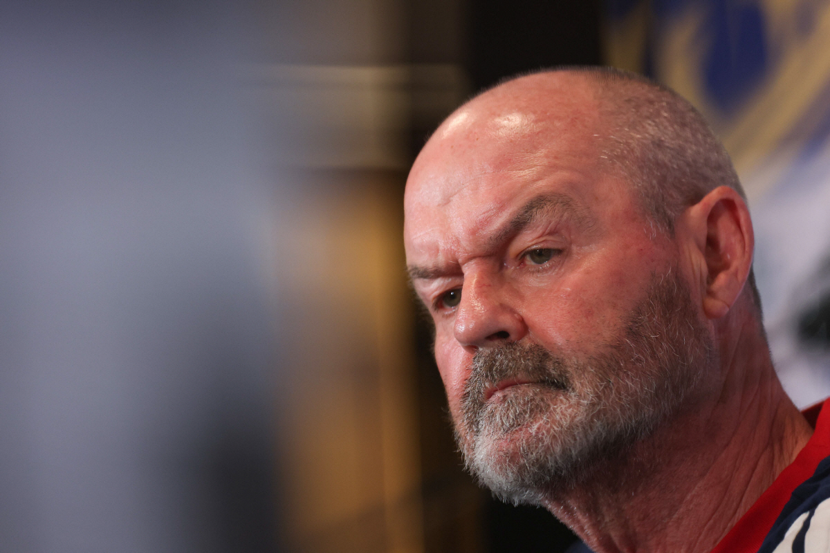 Scotland's head coach Steve Clarke gives a press conference at Inter Miami Stadium in Fort Lauderdale, Florida on June 23, 2026, on the eve of the 2026 World Cup match between Scotland and Brazil. (Photo by Patricia DE MELO MOREIRA / AFP)