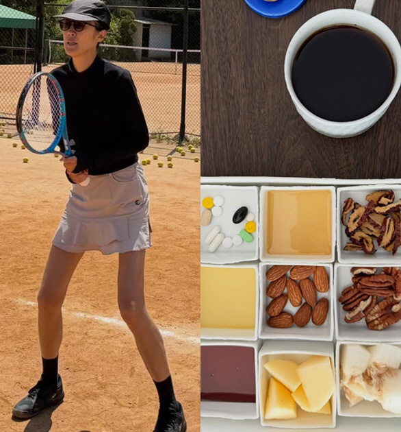 '180 cm, 51 kg' Hong Jin-kyung Shows Off Her Amazing Weekend Diet on One Plate... The Ultimate Self-Manager, Even Plays Tennis