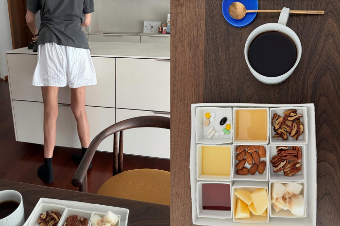 '180cm·51kg' 홍진경, 한접시에 담긴 놀라운 주말 식단..테니스까지 하는 자기관리 끝판왕