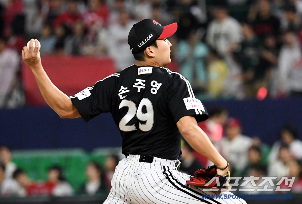15일 인천SSG랜더스필드에서 열린 SSG와 LG의 경기. LG 손주영이 있다. 인천=박재만 기자 pjm@sportschosun.com/2026.05.15/