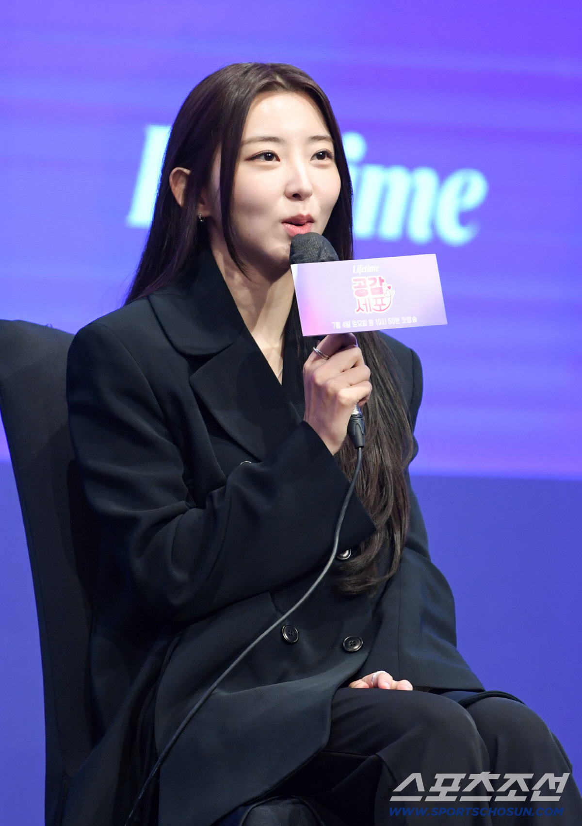 U+모바일tv 드라마 '공감세포' 제작발표회가 30일 서울 신도림 더 세인트에서 열렸다. 권소현이 인터뷰를 하고 있다. 신도림=박재만 기자 pjm@sportschosun.com/2026.06.30/