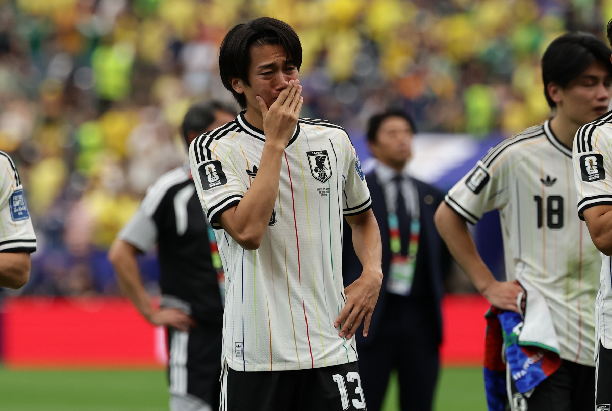 epa13073588 Keito Nakamura of Japan reacts after the FIFA World Cup 2026 Round of 32 match Brazil against Japan, in Houston, USA, 29 June 2026. EPA/CHRISTOPHER NEUNDORF