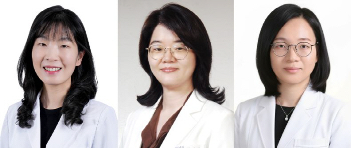 (From left) Professor Yoo Ji-hee of the Department of Endocrinology at Korea University Ansan Hospital, Professor Choi Dae-hee of the Department of