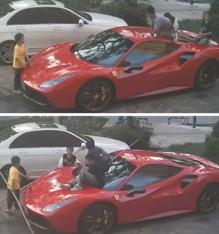 'An 800 Million Won Sports Car Was Used Like a Slide...' Owner in Tears After Seeing Children Play on It