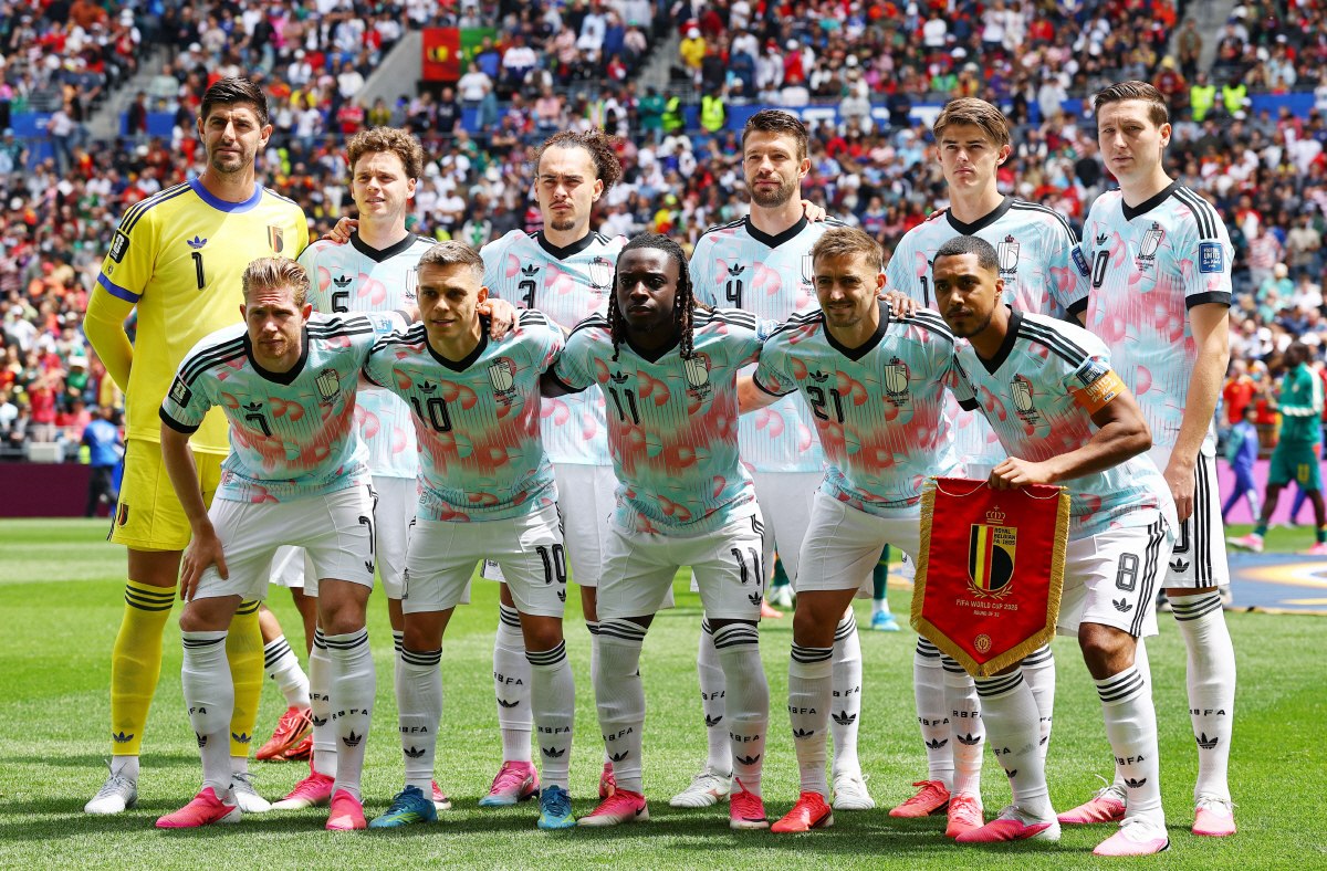 Soccer Football - FIFA World Cup 2026 - Round of 32 - Belgium v Senegal - Seattle Stadium, Seattle, Washington, U.S. - July 1, 2026 Belgium players pose for a team group photo before the match REUTERS/Agustin Marcarian
