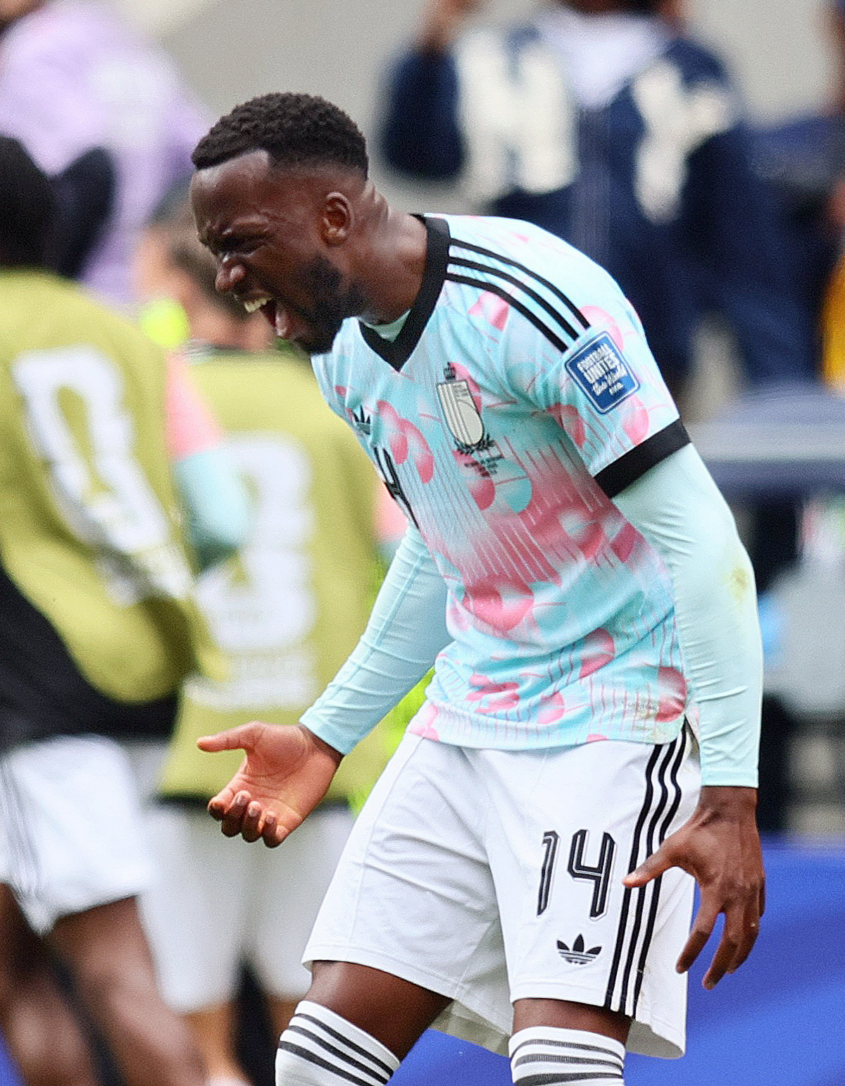 Soccer Football - FIFA World Cup 2026 - Round of 32 - Belgium v Senegal - Seattle Stadium, Seattle, Washington, U.S. - July 1, 2026 Belgium's Dodi Lukebakio celebrates rheir second goal scored by Belgium's Youri Tielemans IMAGN IMAGES via Reuters/Blake Dahlin